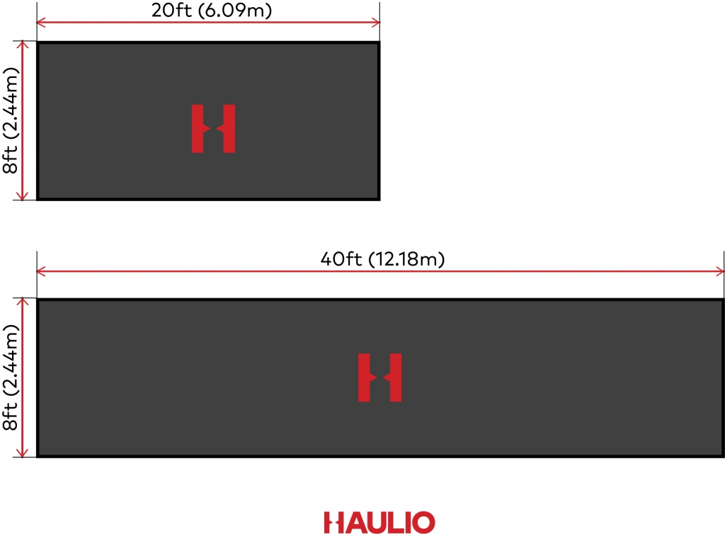 Sizes of 20ft and 40ft Containers