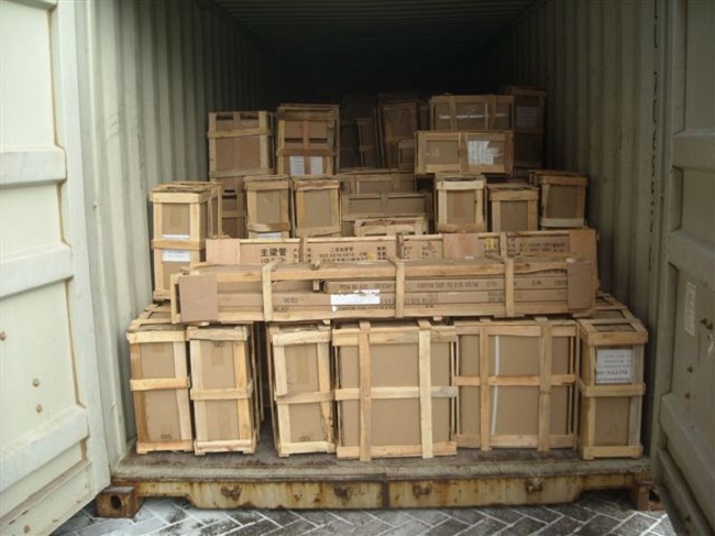 Wooden Crates in Container