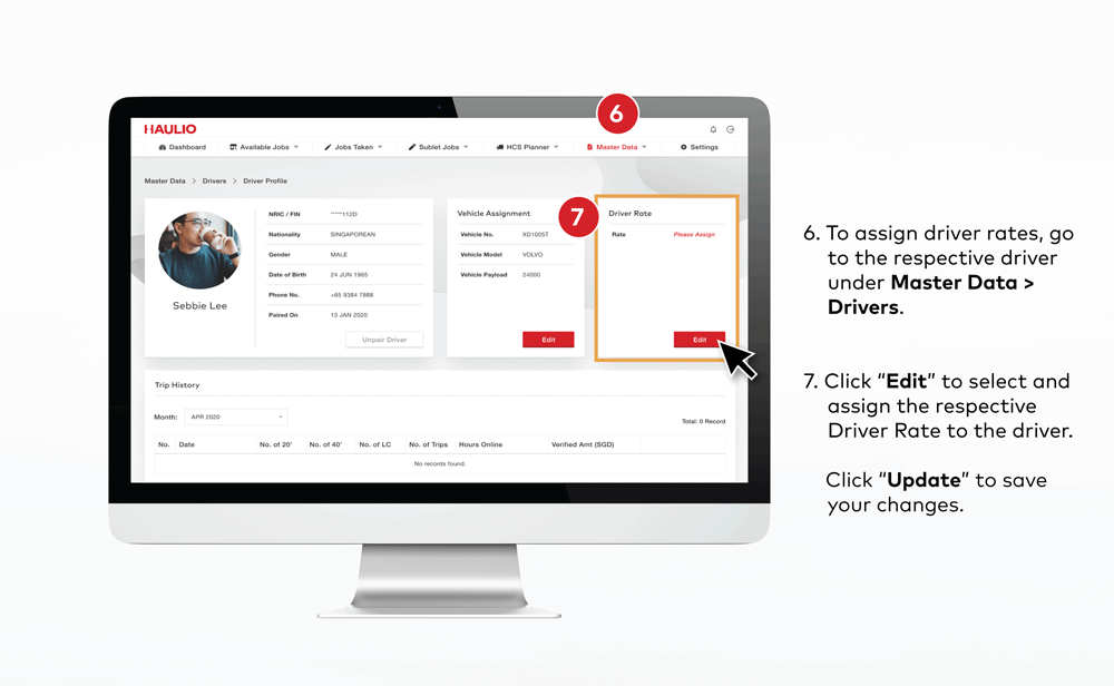 Trip Forms - Assign Driver Rates