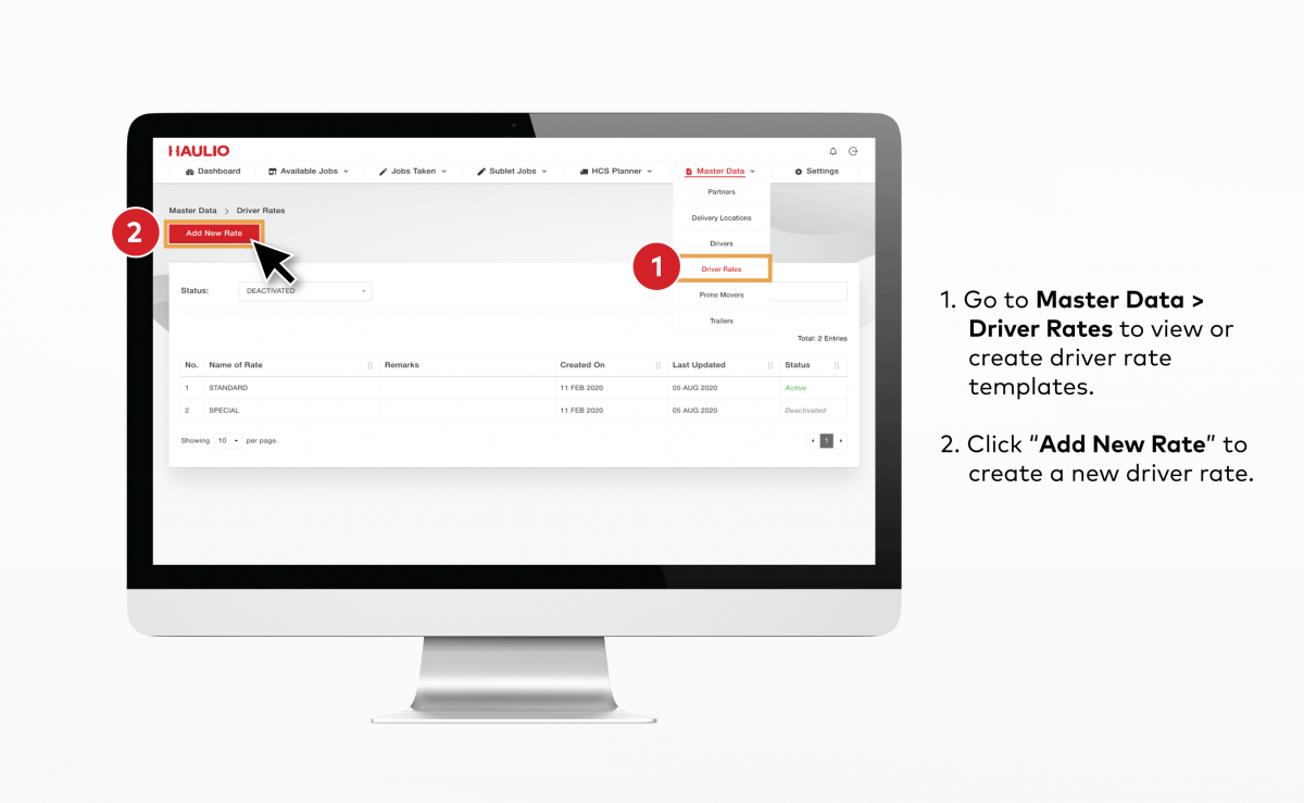 HCS Trip Forms - View Driver Rates