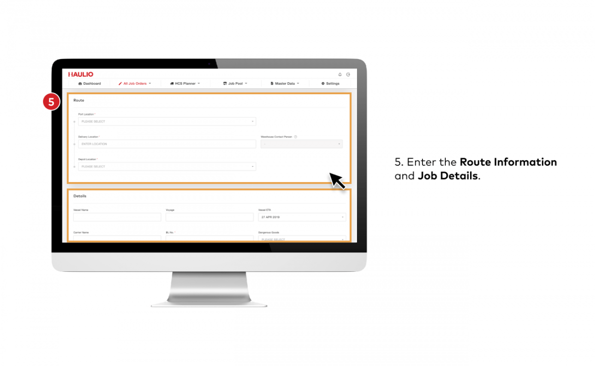 HOPE Job Creation - Input Route and Job Details